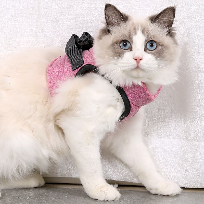 Cat Harness and Leash for Walking Escape Proof Soft Adjustable Vest Harnesses for Cats Easy Control Breathable Lightweight