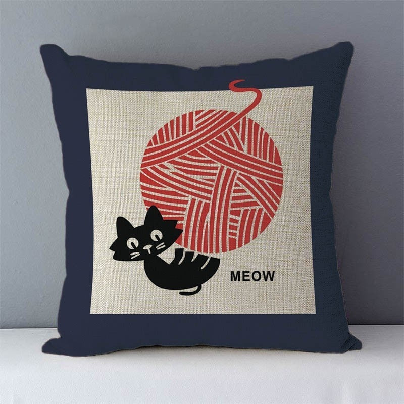 Selected Couch cushion 45x45cm Cartoon cat printed quality home decorative pillows kids bedroom Decor pillowcase without core