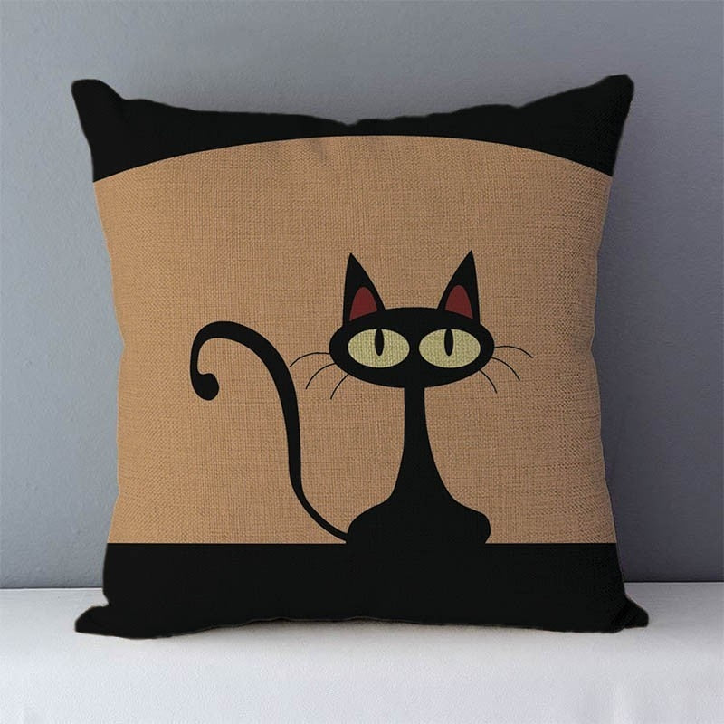 Selected Couch cushion 45x45cm Cartoon cat printed quality home decorative pillows kids bedroom Decor pillowcase without core