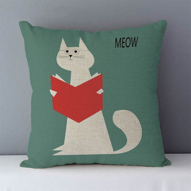 Selected Couch cushion 45x45cm Cartoon cat printed quality home decorative pillows kids bedroom Decor pillowcase without core