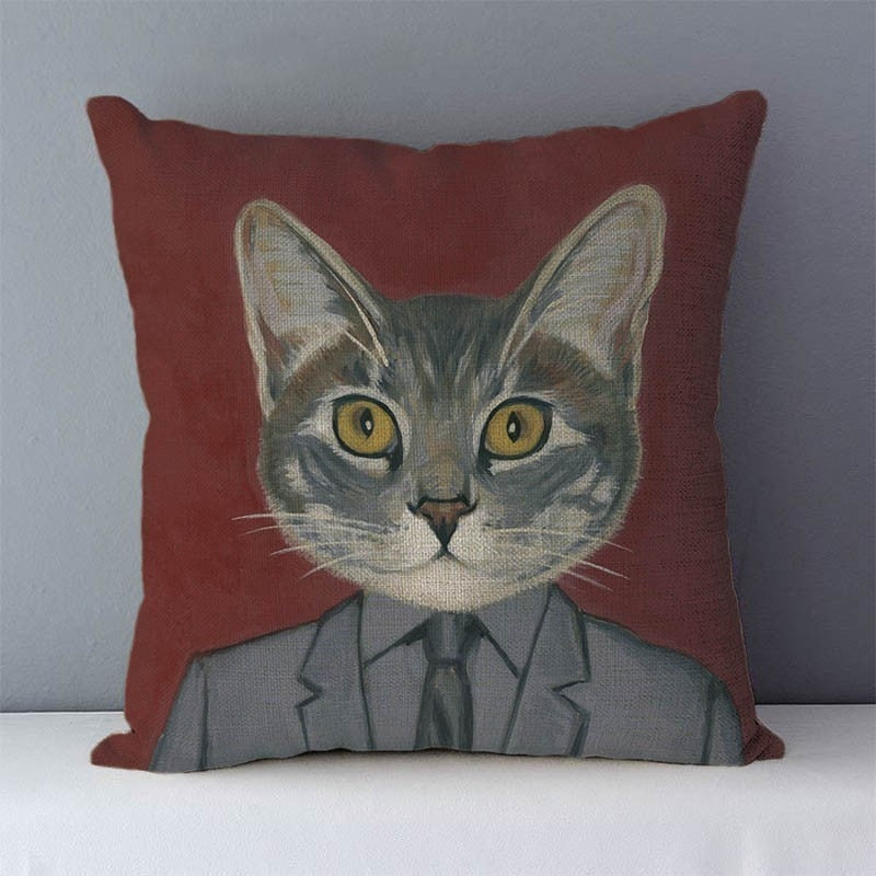 Selected Couch cushion 45x45cm Cartoon cat printed quality home decorative pillows kids bedroom Decor pillowcase without core