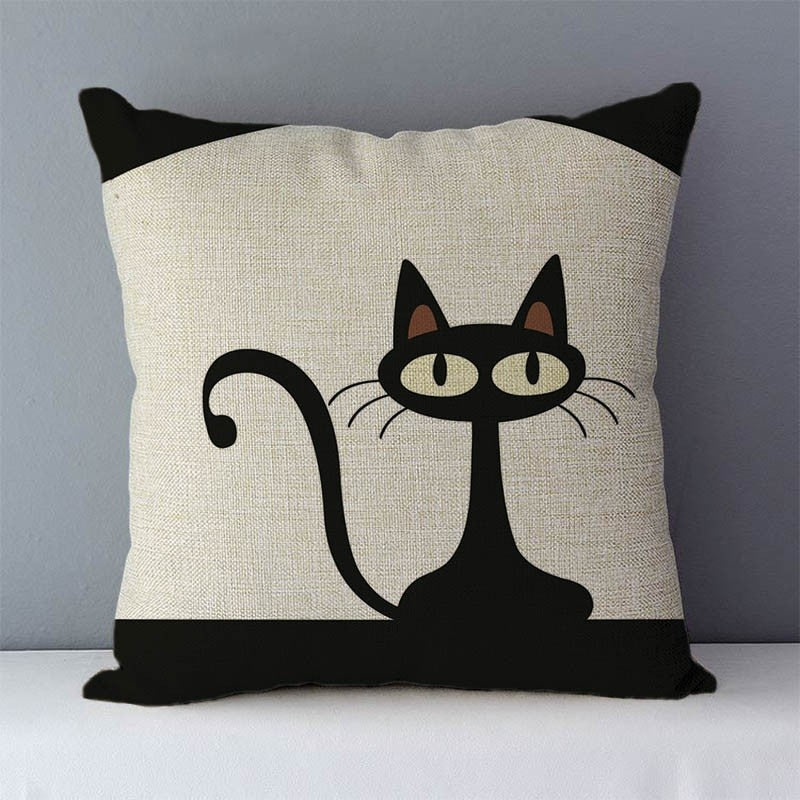 Selected Couch cushion 45x45cm Cartoon cat printed quality home decorative pillows kids bedroom Decor pillowcase without core