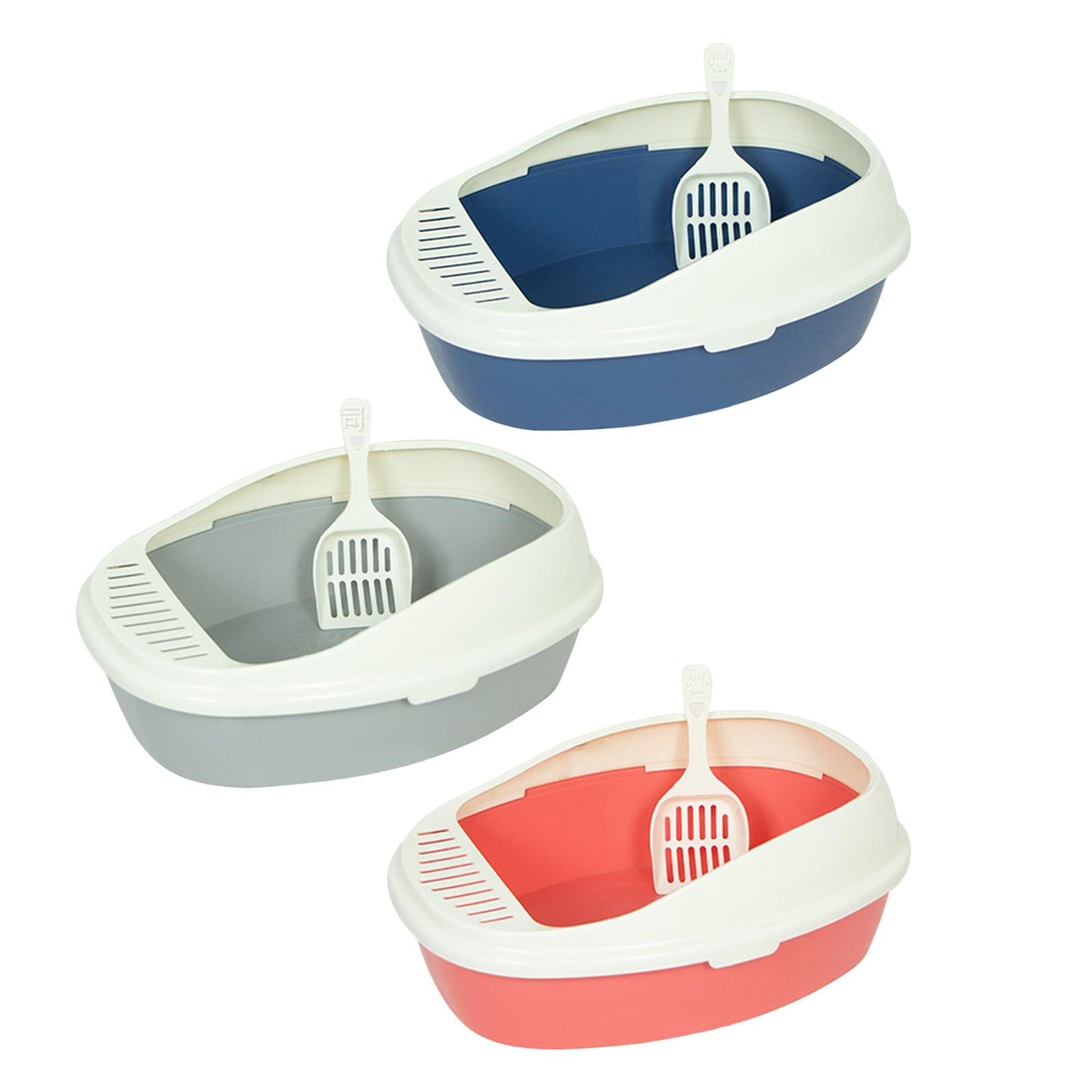 Cat Pet Litter Tray Kitten Litter Pan Splashproof Kitten Potty Toilet Pet Bedpan for Indoor Cats Pets Supplies