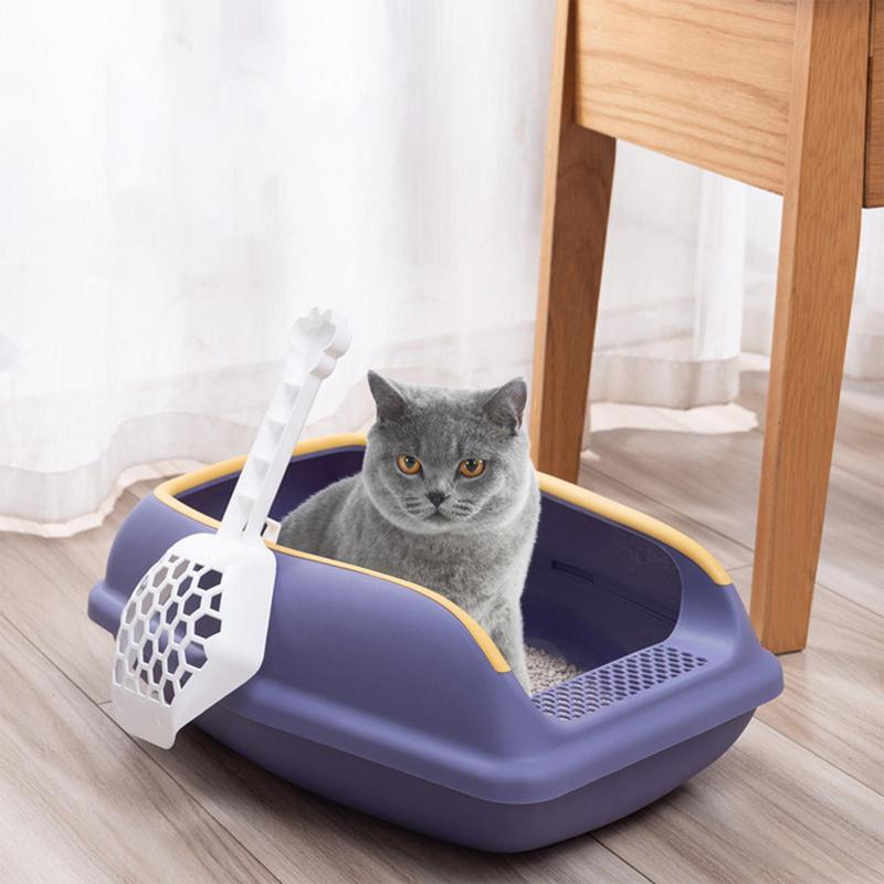 Cat Litter Box Large Capacity Semi closed Plastic Sand Box For Cats Pet Toilet Anti Splash Cat Tray Cleaning Bath Basin Supplies