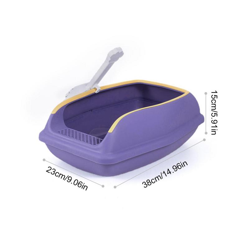 Cat Litter Box Large Capacity Semi closed Plastic Sand Box For Cats Pet Toilet Anti Splash Cat Tray Cleaning Bath Basin Supplies