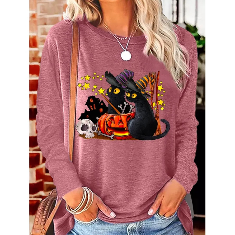 Cat Halloween Casual T-Shirt