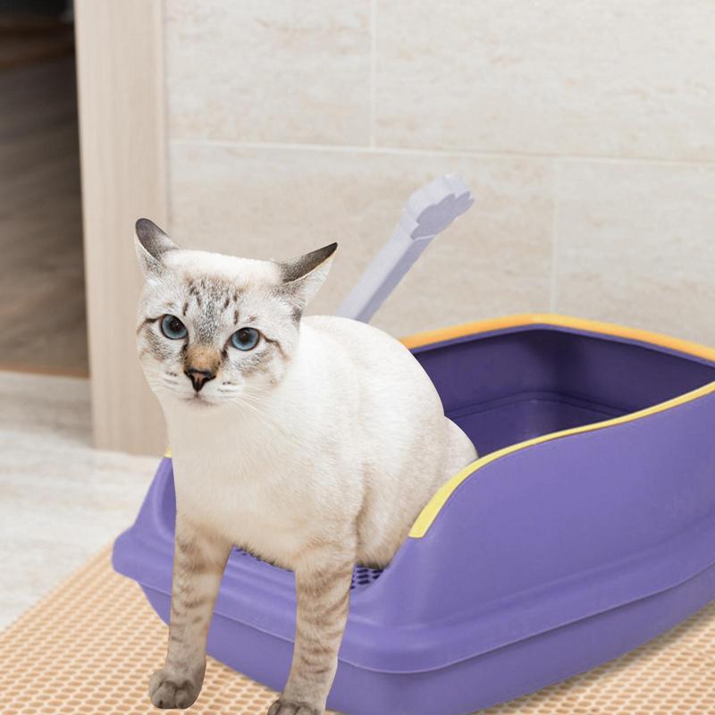 Cat Litter Box Large Capacity Semi closed Plastic Sand Box For Cats Pet Toilet Anti Splash Cat Tray Cleaning Bath Basin Supplies