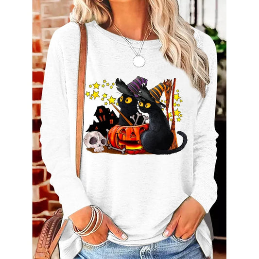 Cat Halloween Casual T-Shirt