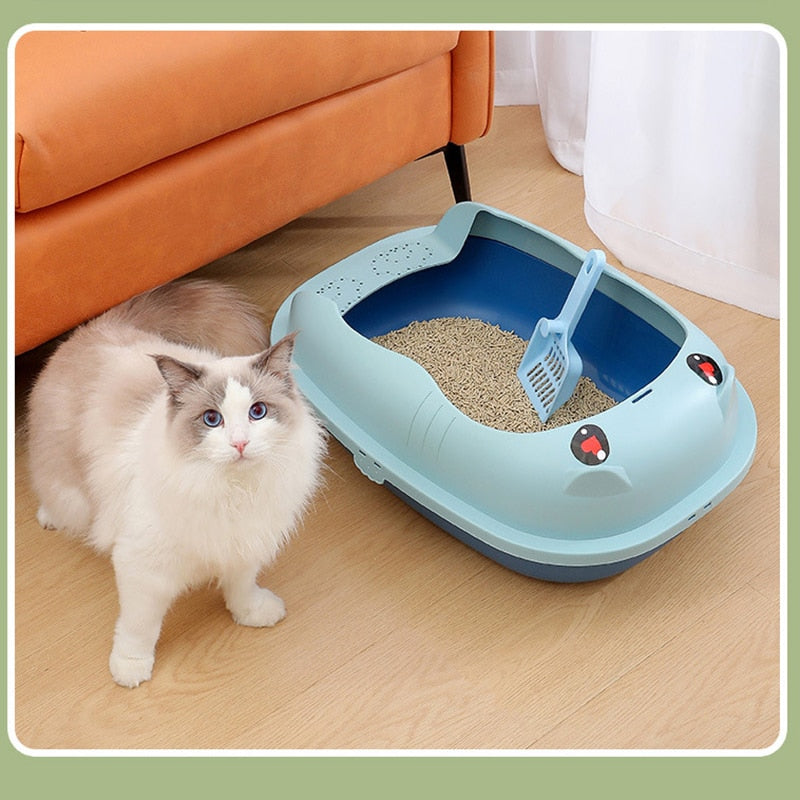 Cat litter box design Semi-enclosed Sandbox big space toilet Prevent splash Tray goods for kittens big sand litter cat bedpans