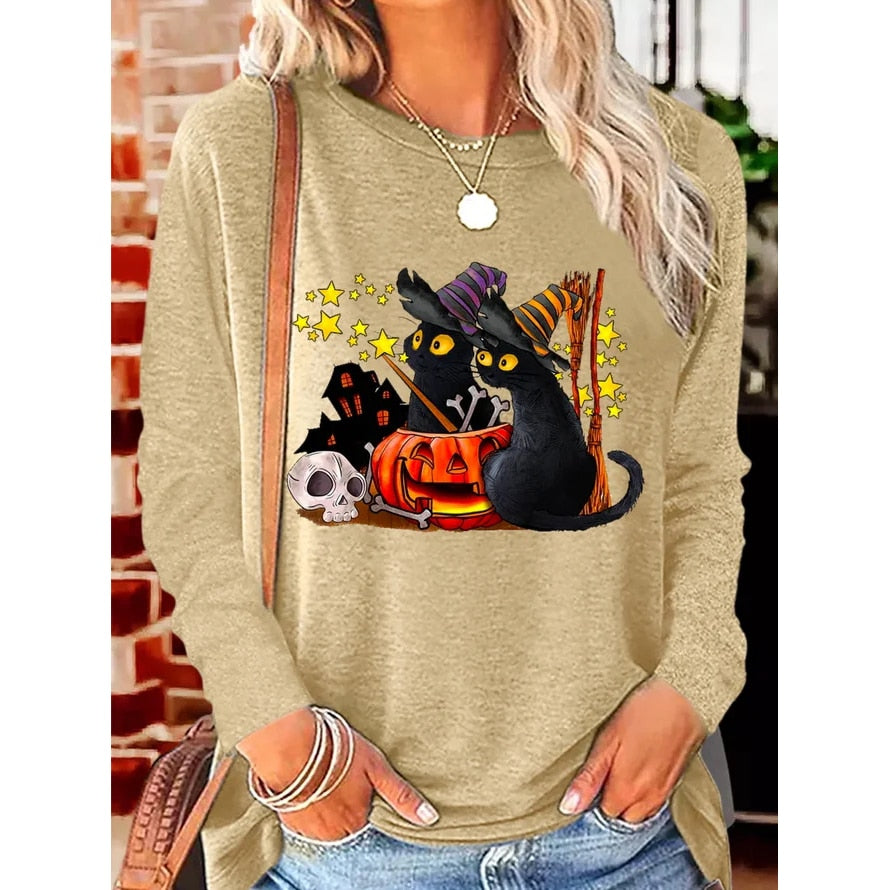 Cat Halloween Casual T-Shirt