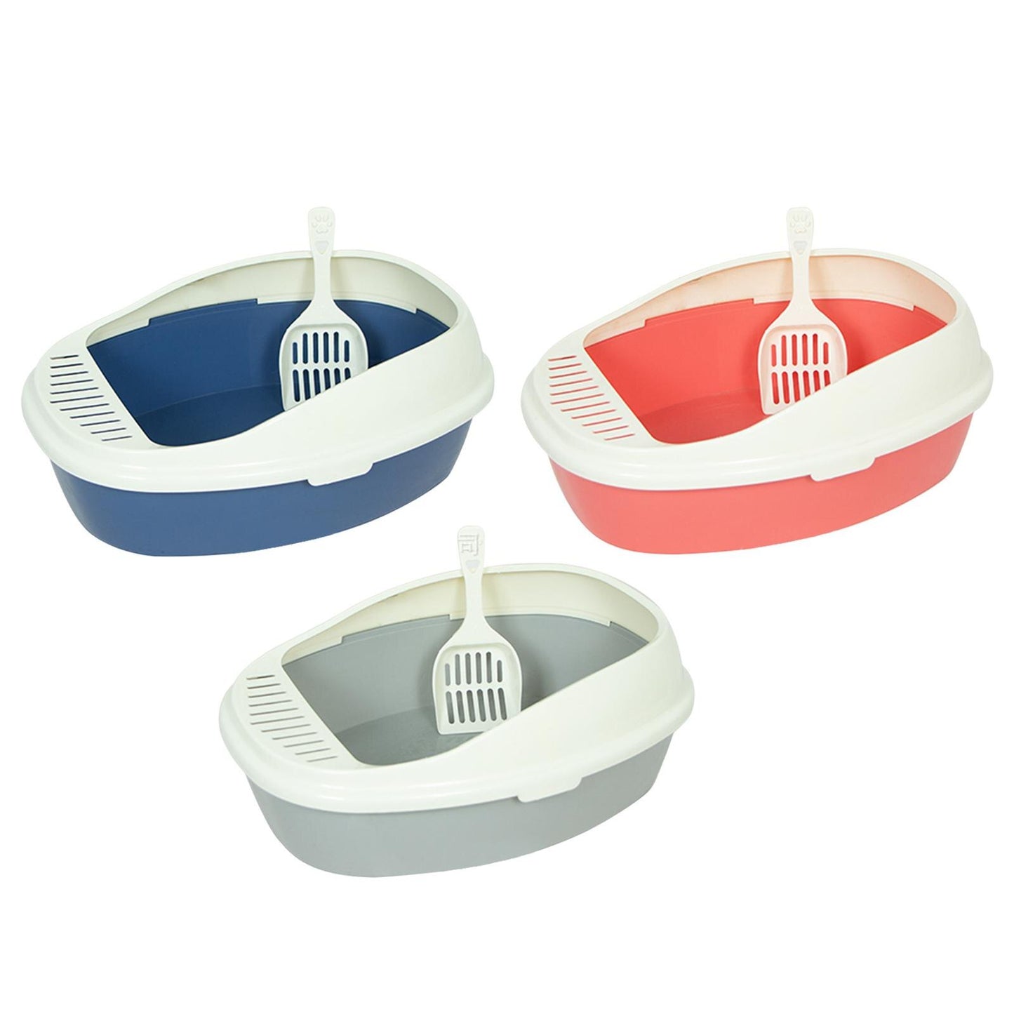 Cat Pet Litter Tray Kitten Litter Pan Splashproof Kitten Potty Toilet Pet Bedpan for Indoor Cats Pets Supplies