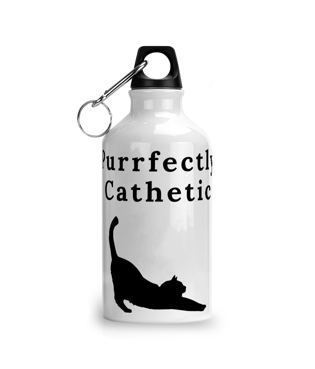 'Purrfectly Cathetic' Aluminium Water Bottle - squishbeans