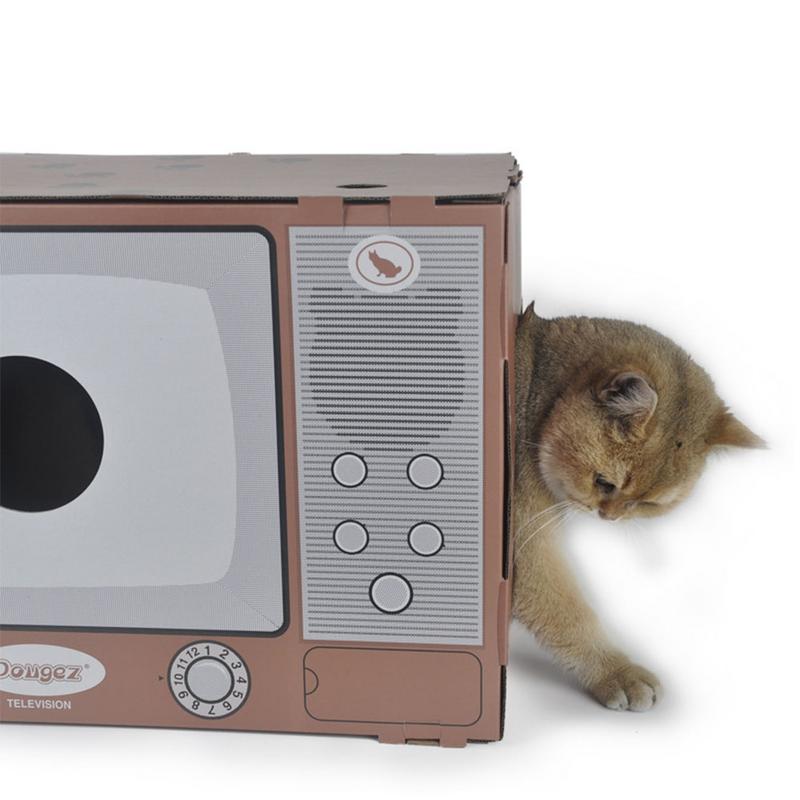Cardboard TV Cat House - squishbeans