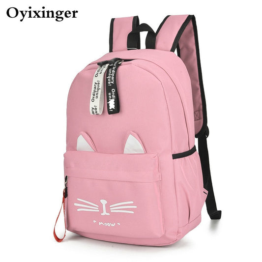 Oyixinger Girls Multicolour with Cat Ears Backpack