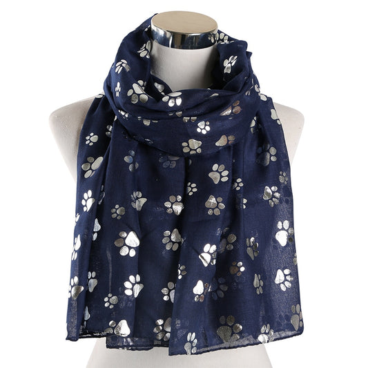 Foil Cat Paw Scarf - Various Colours Available