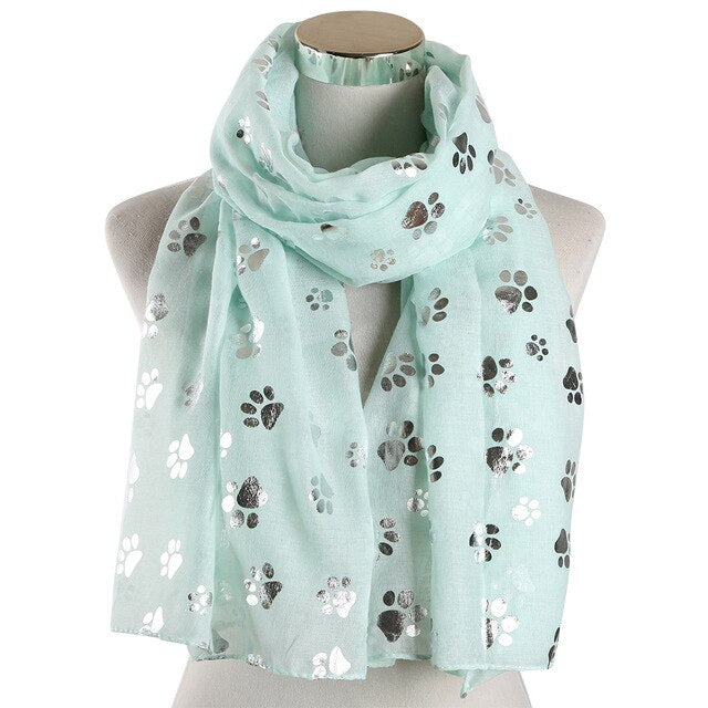 Foil Cat Paw Scarf - Various Colours Available