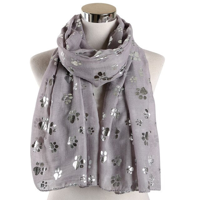 Foil Cat Paw Scarf - Various Colours Available