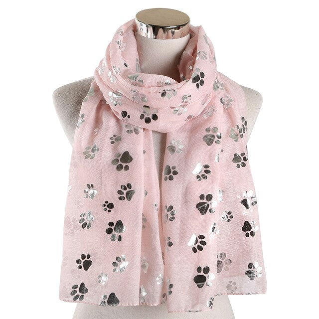 Foil Cat Paw Scarf - Various Colours Available