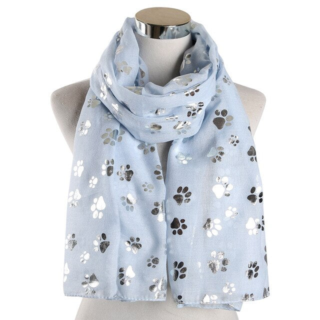 Foil Cat Paw Scarf - Various Colours Available