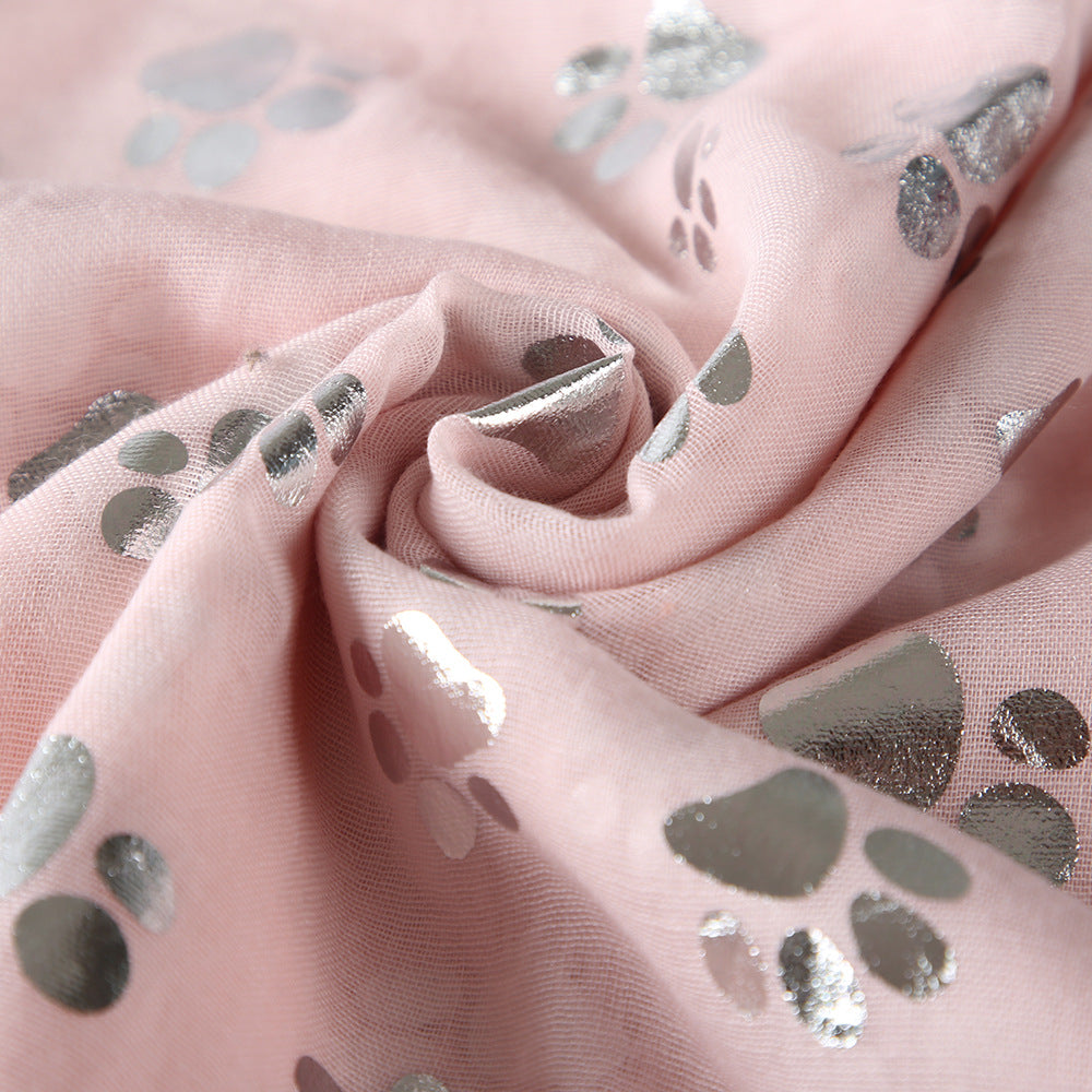 Foil Cat Paw Scarf - Various Colours Available