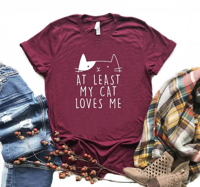 'At Least My Cat Loves Me' T-Shirt - squishbeans