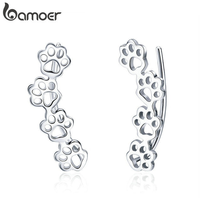 BAMOER Curved Paw Trail Earrings