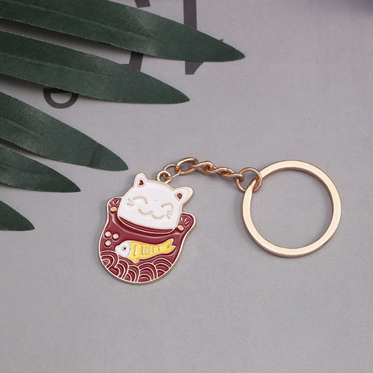 Maneki Neko Lucky Cat Keychain