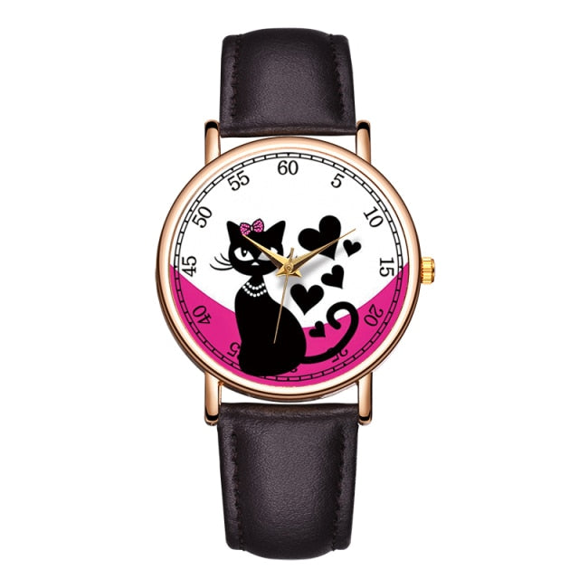 JBAILI Women Multicolour Cats Watches