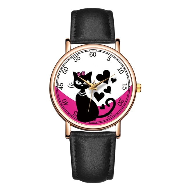 JBAILI Women Multicolour Cats Watches