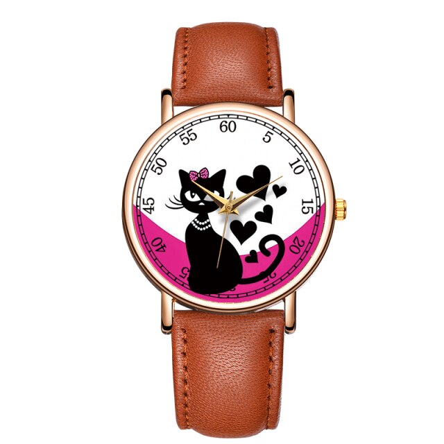 JBAILI Women Multicolour Cats Watches