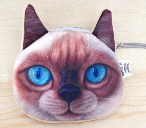 wowsorie Women Multicolour with cat face Pencil case holder