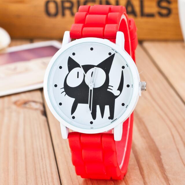 sudysng Children Red Cats Watches