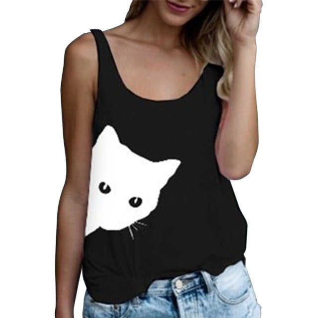 Black Cat Summer Tank Top