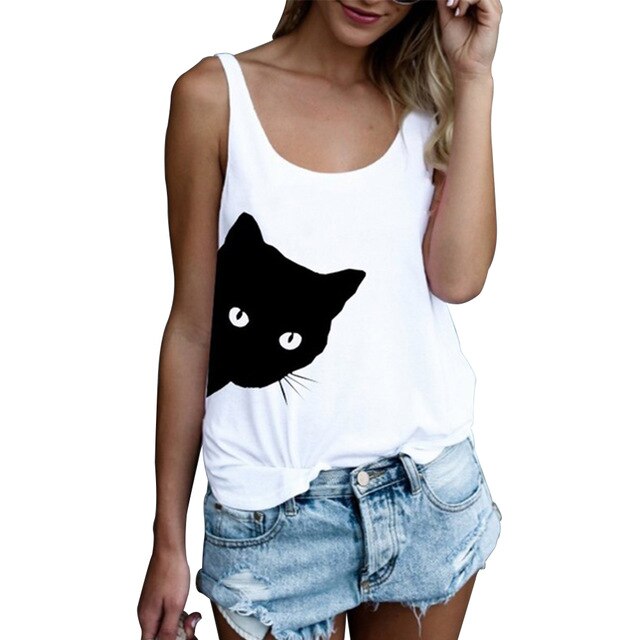 Black Cat Summer Tank Top