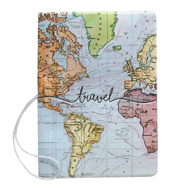 YIYOHI Men/Women Multicolour with Printed World Map Passport Cover