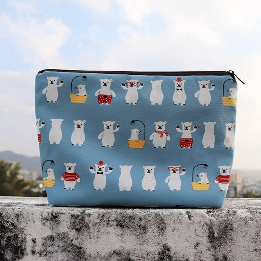 FUDEAM Women Blue with Printed Polar Bear Storage Bag