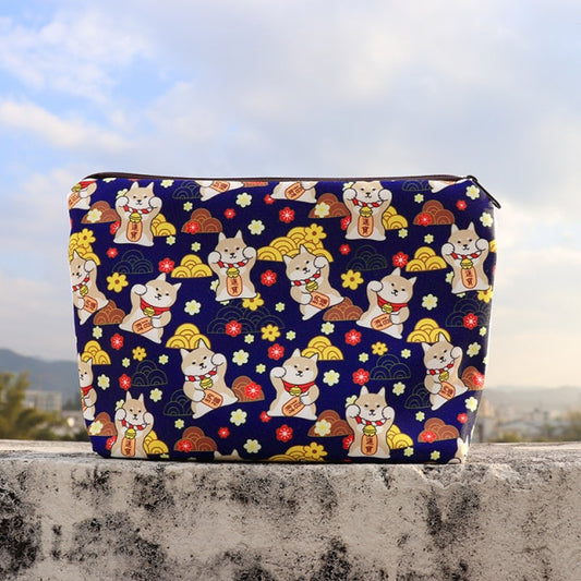 FUDEAM Women Navy Blue with Printed Dog Storage Bag