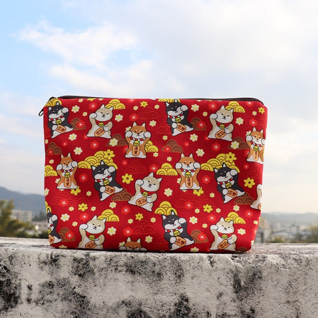 FUDEAM Women Red with Printed Dog Storage Bag