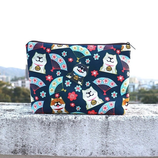 FUDEAM Women Navy Blue with Printed Dog Storage Bag