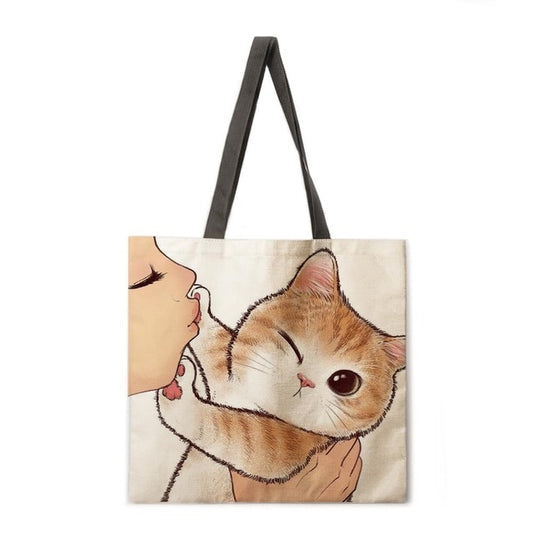 MZSHUANG Women Multicolour with Printed Cats Shoulder Bag