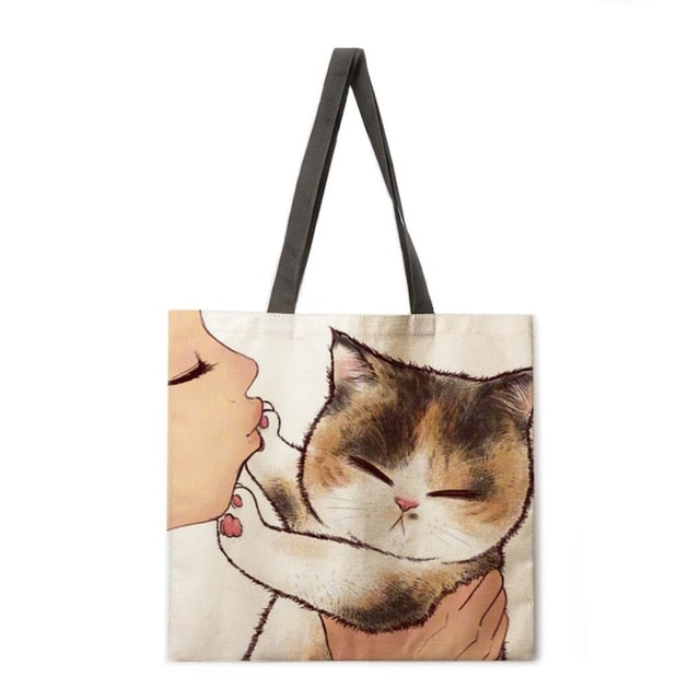 MZSHUANG Women Multicolour with Printed Cats Shoulder Bag