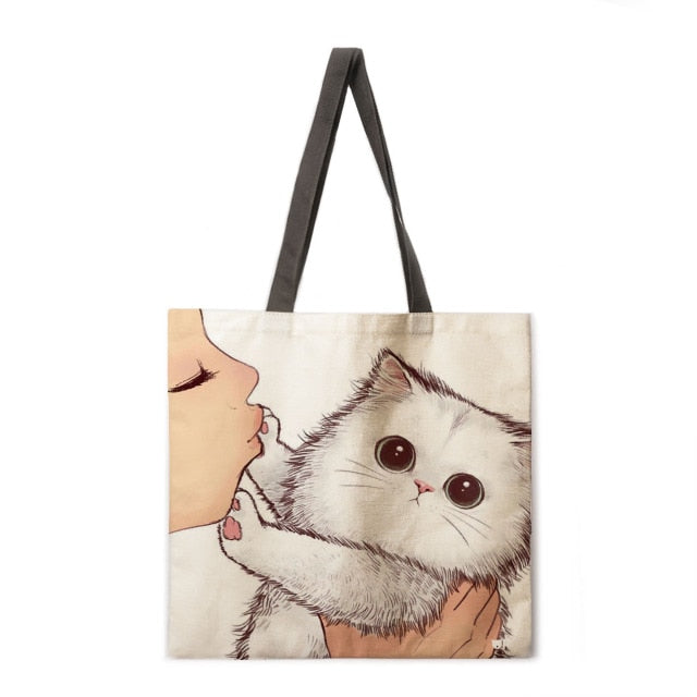 MZSHUANG Women Multicolour with Printed Cats Shoulder Bag