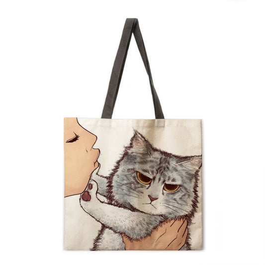 MZSHUANG Women Multicolour with Printed Cats Shoulder Bag