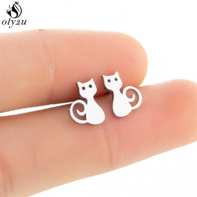 oly2u Women Multicolour Cats Earrings.