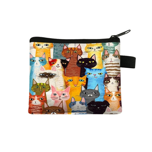 COOLOST Women Multicolour With Printed Cat Coins Purse
