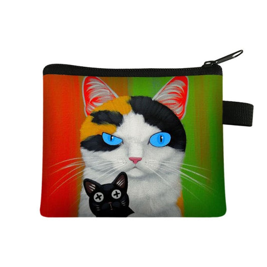 COOLOST Women Multicolour With Printed Cat Coins Purse