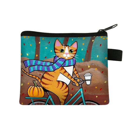 COOLOST Women Multicolour With Printed Cat Coins Purse