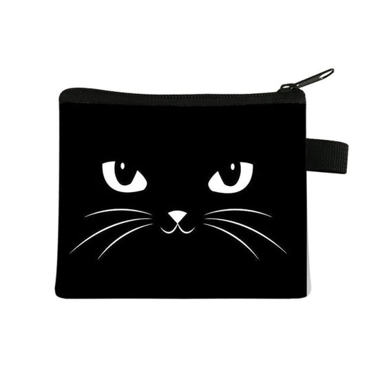 COOLOST Women Black With Printed Cat Coins Purse