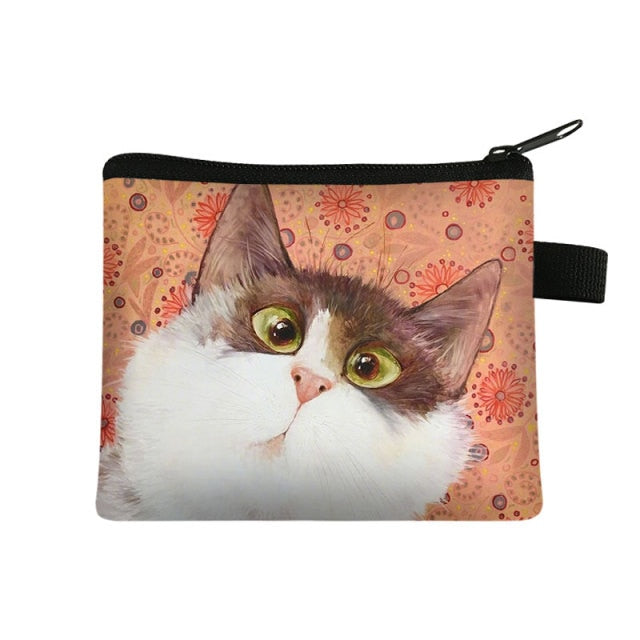 COOLOST Women Red With Printed Cat Coins Purse