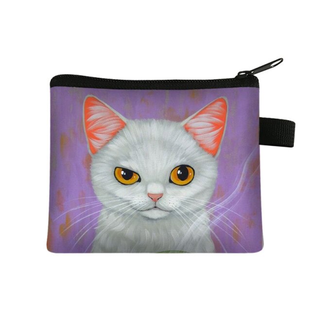 COOLOST Women Purple With Printed Cat Coins Purse